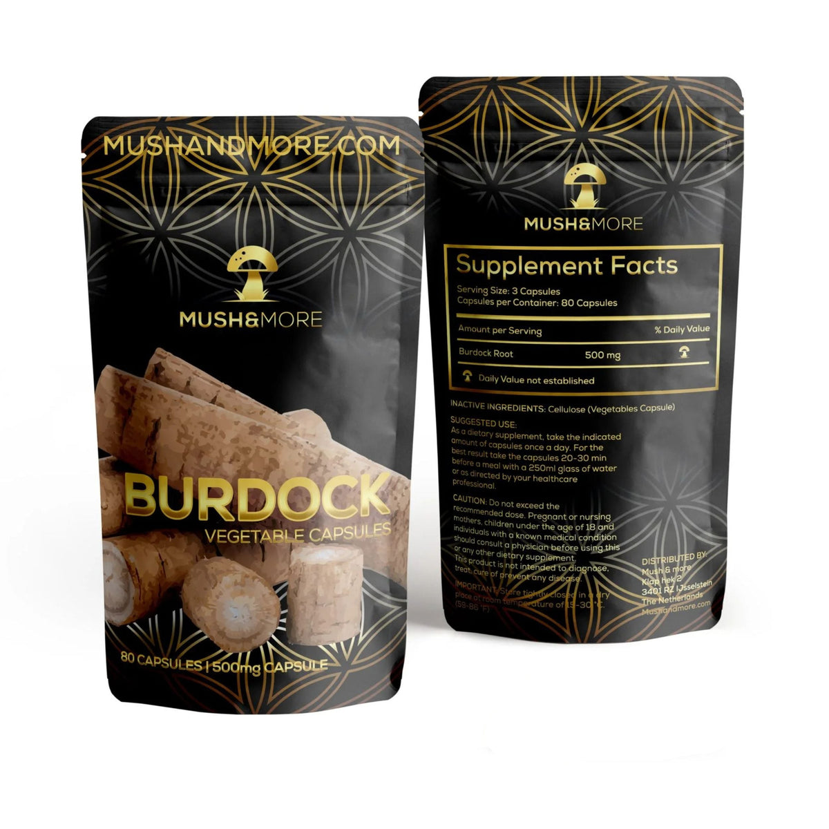 Burdock Root | 80 Capsules | Kliswortel | Mush And More